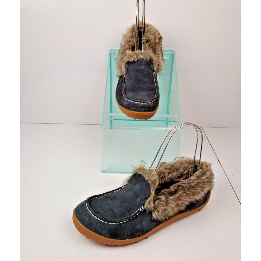 Columbia Women's Minx Omni-Heat Slipper Gray Suede Faux Fur Lined Size 8